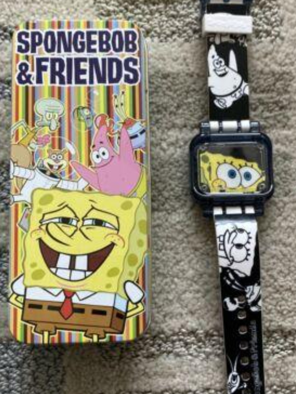SpongeBob SquarePants Kids Character Watch with Tin Case, BK Special, 2004
